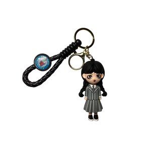 Keychain Charm Wednesday Addams Keychain Figurine W/ Noose NEW